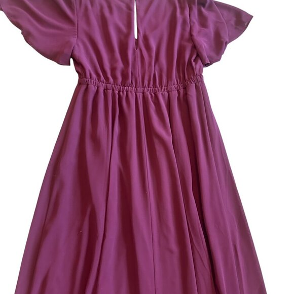 Show Me Your Mumu Burgundy Maxi Dress Gown Short Sleeve V-Neck Size Medium Women - Picture 9 of 12